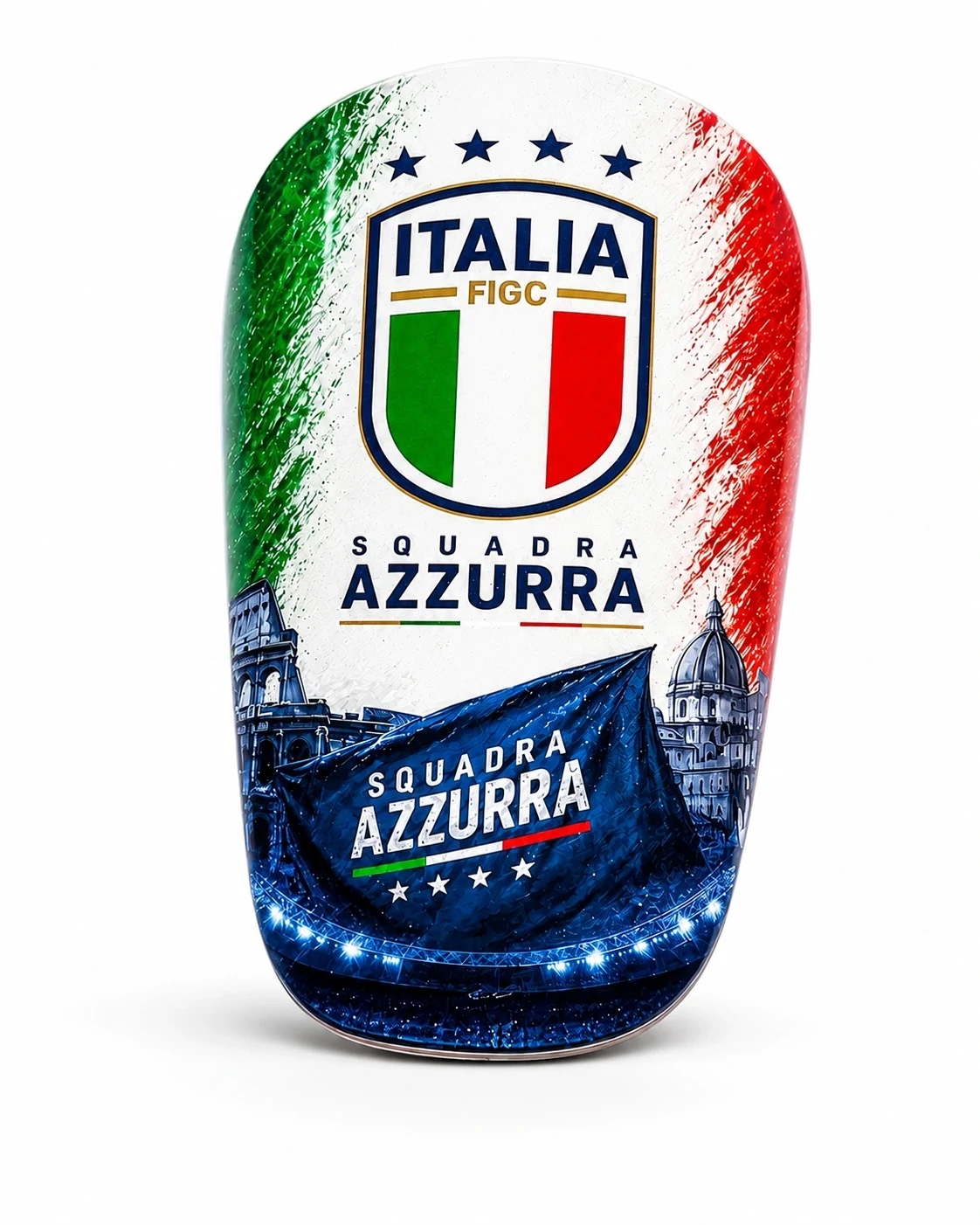 Personalisierter Fan2Pitch Mini Schienbeinschoner im Italien Design – Squadra Azzurra in Azurblau mit Spielerfoto